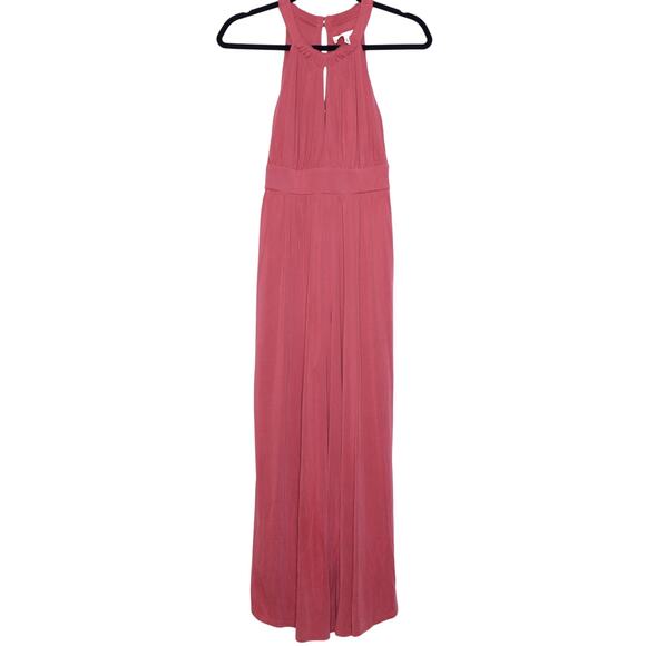 MOULINETTE SOEURS Eremita Halter Jumpsuit Dusty Rose Pleated Tie Back Women's XS - Picture 1 of 15